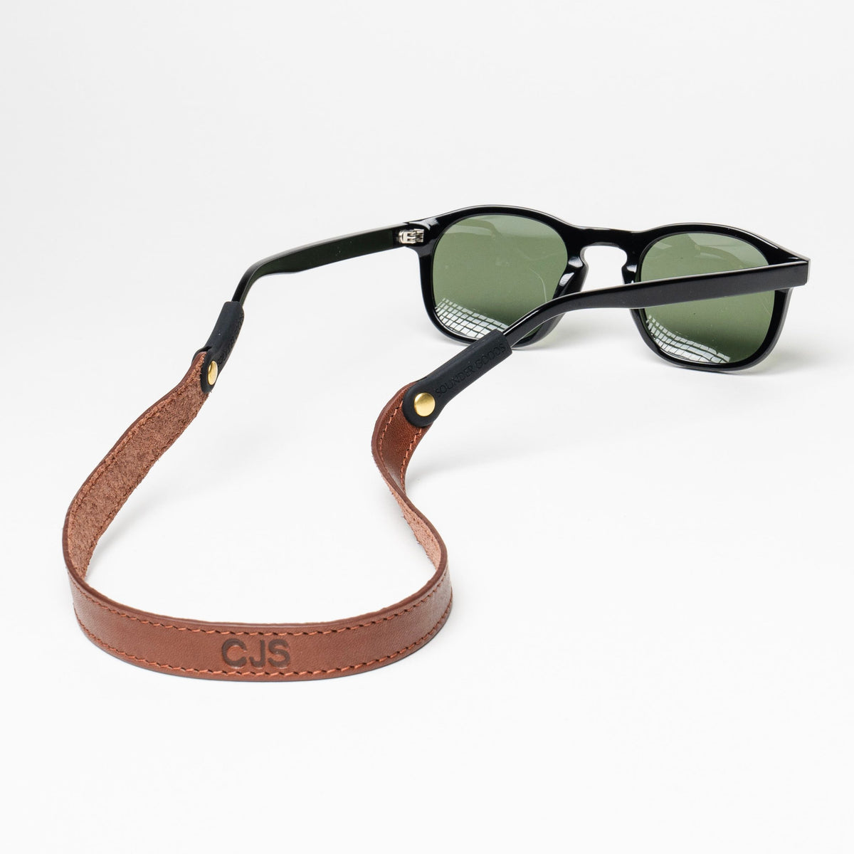 Stitched Leather Sunglass Strap Monogrammed Sounder Goods