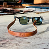 Leather croakies, leather sunglass strap, leather retainers, sounder goods